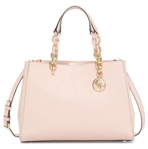 Michael Kors Cynthia Medium Saffiano Soft Pink Leather Satchel 